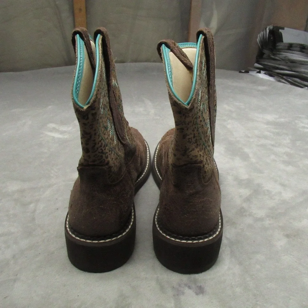 Ariat Womens 7B Boots Brown Leopard Fatbaby‎ Heritage Harmony Western Cowboy